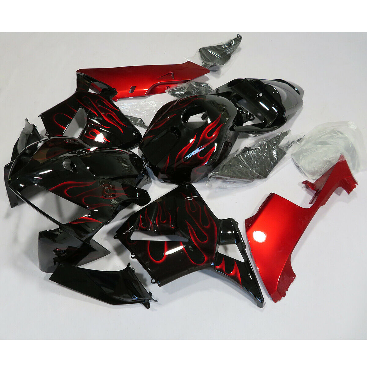 2005-2006 Honda CBR600RR Red Black Fairing Kit by Amotopart Fairings