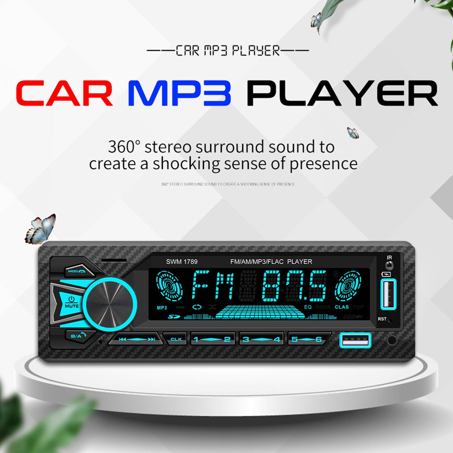 AI Voice Control Bluetooth Stereo Radio FM Car MP3 Player Card U Disk Car Radio