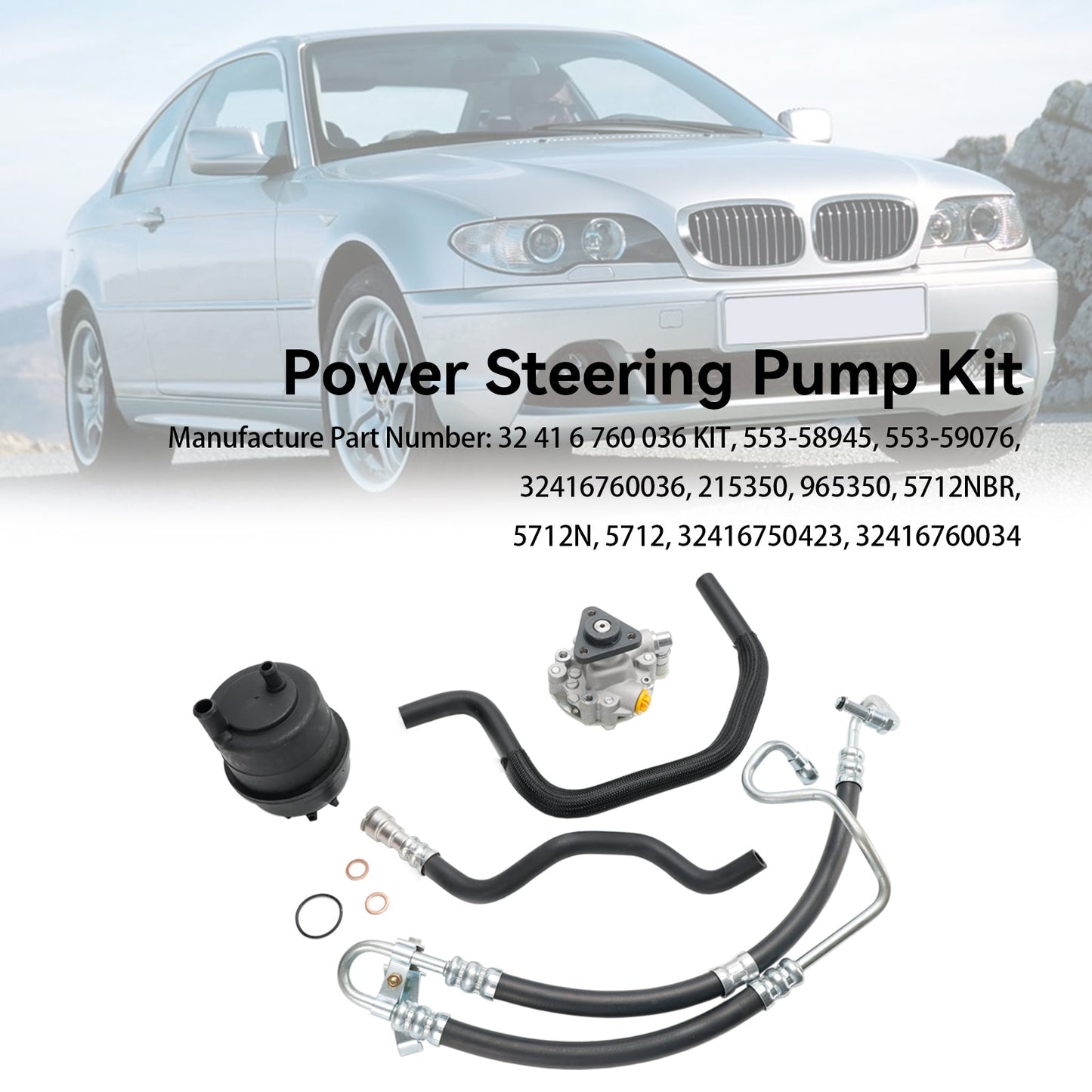 2001-2005 BMW E46 320i 323i 325i 328Ci 328i 330i Power Steering Pump Rebuild Kit