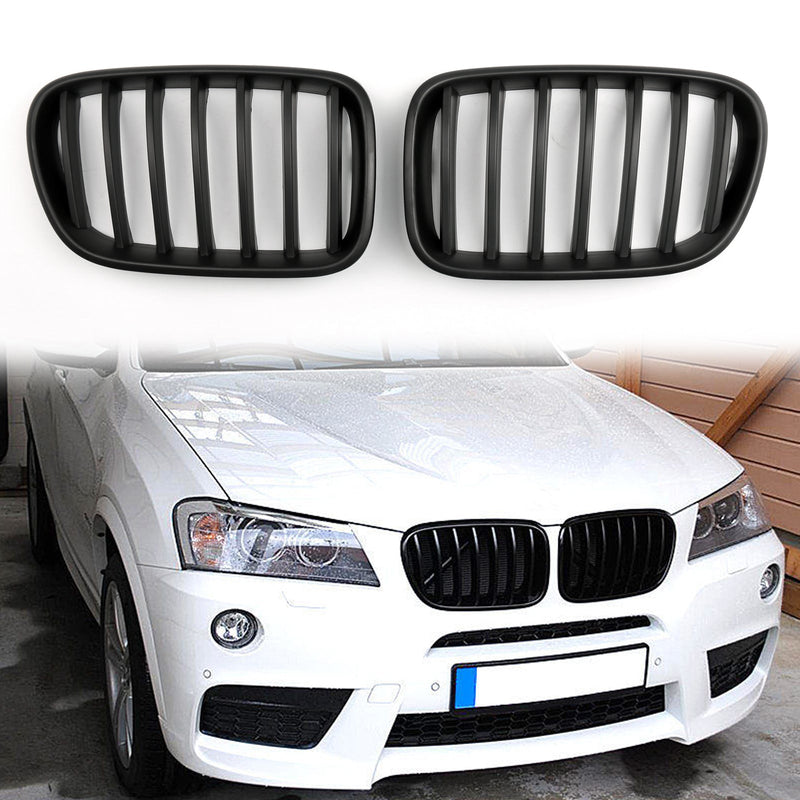 Front Bumper Kidney Grille For BMW F25 X3 2011-2013 Pre-LCI Matt Black