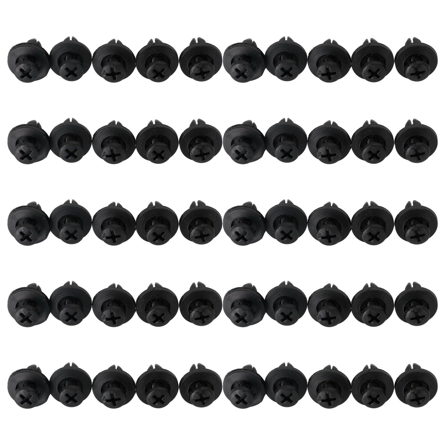 50pcs Fairing Panel Bolt Clip 6mm Plastic Screw Rivets Clips Black For Honda