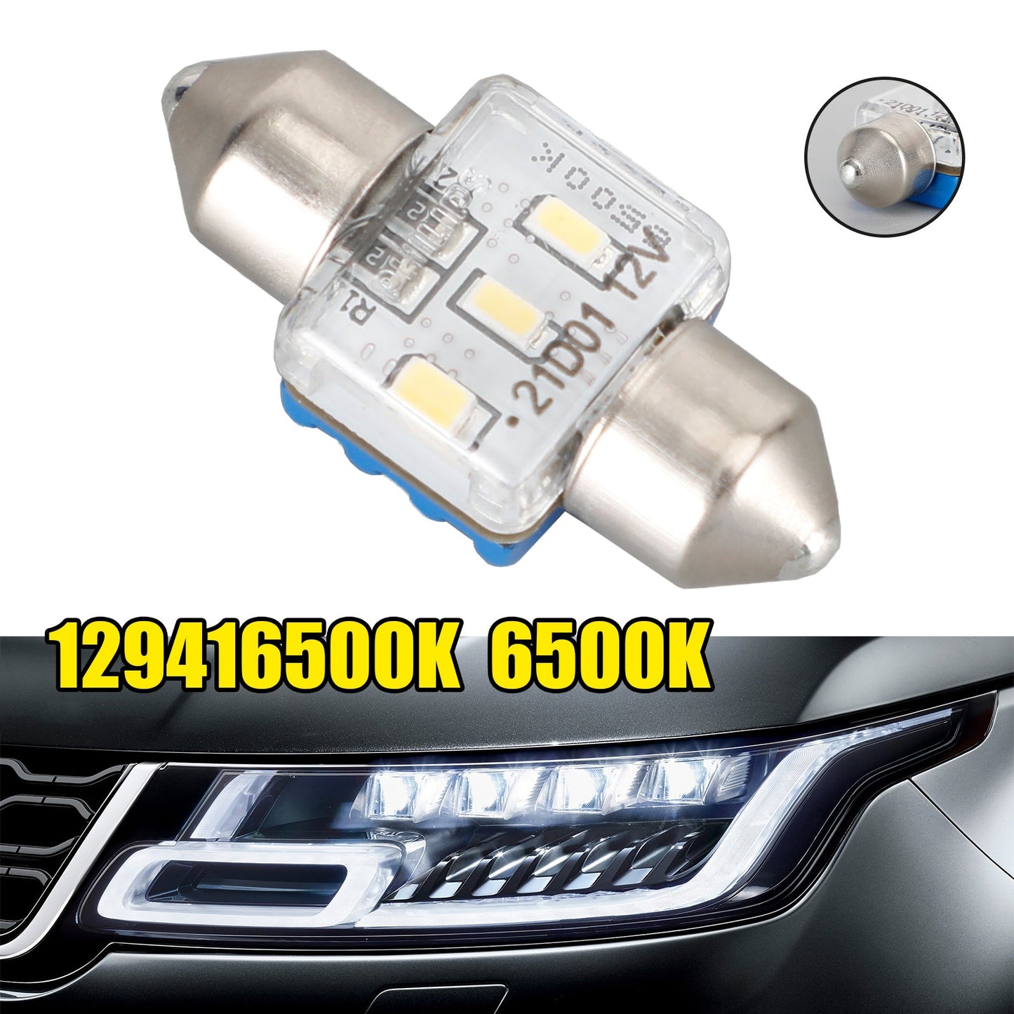 For Philips 129416500KX1 Car X-treme Ultinon LED T10 X 30mm 12V1W 45LM 6500K