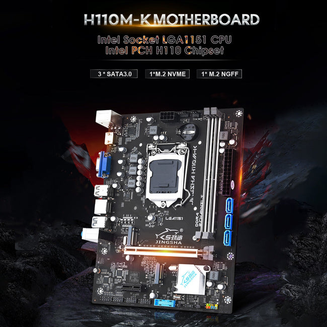 H110M-K Motherboard DDR4 Memory LGA-1151 Dual M.2 Integrated Graphics Card