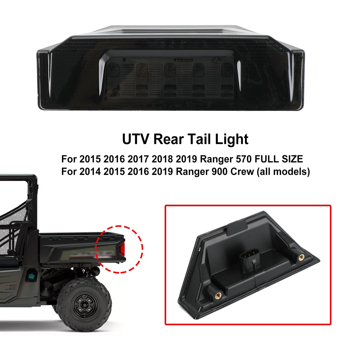 2412774 UTV Tail Light for Polaris Ranger Crew 570 XP 900 General 2013-2020 Black