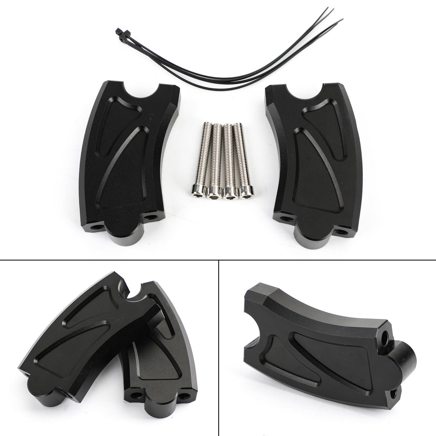 CNC Handlebar Risers Bar Fit For Honda Rebel CMX500 2017+ BLK