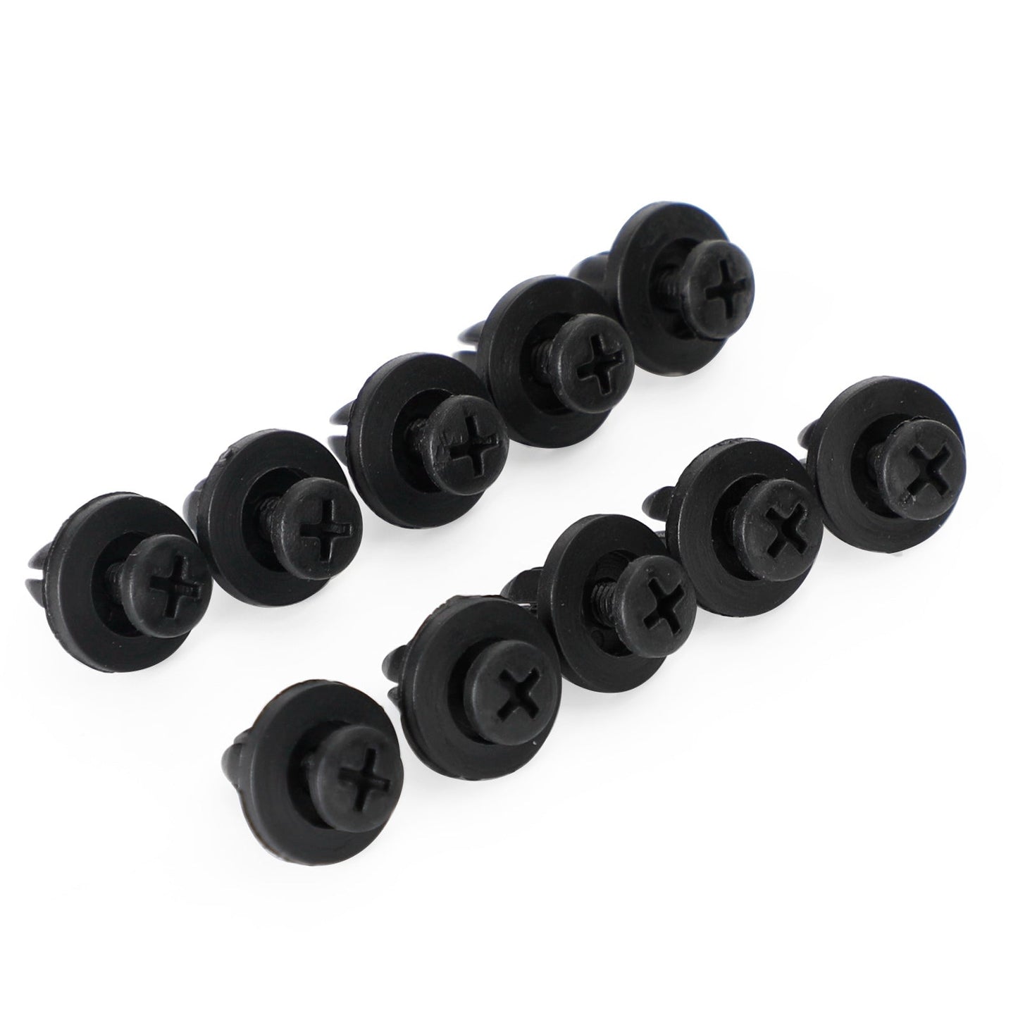 10pcs Fairing Panel Bolt Clip 6mm Plastic Screw Rivets Clips Black For Honda