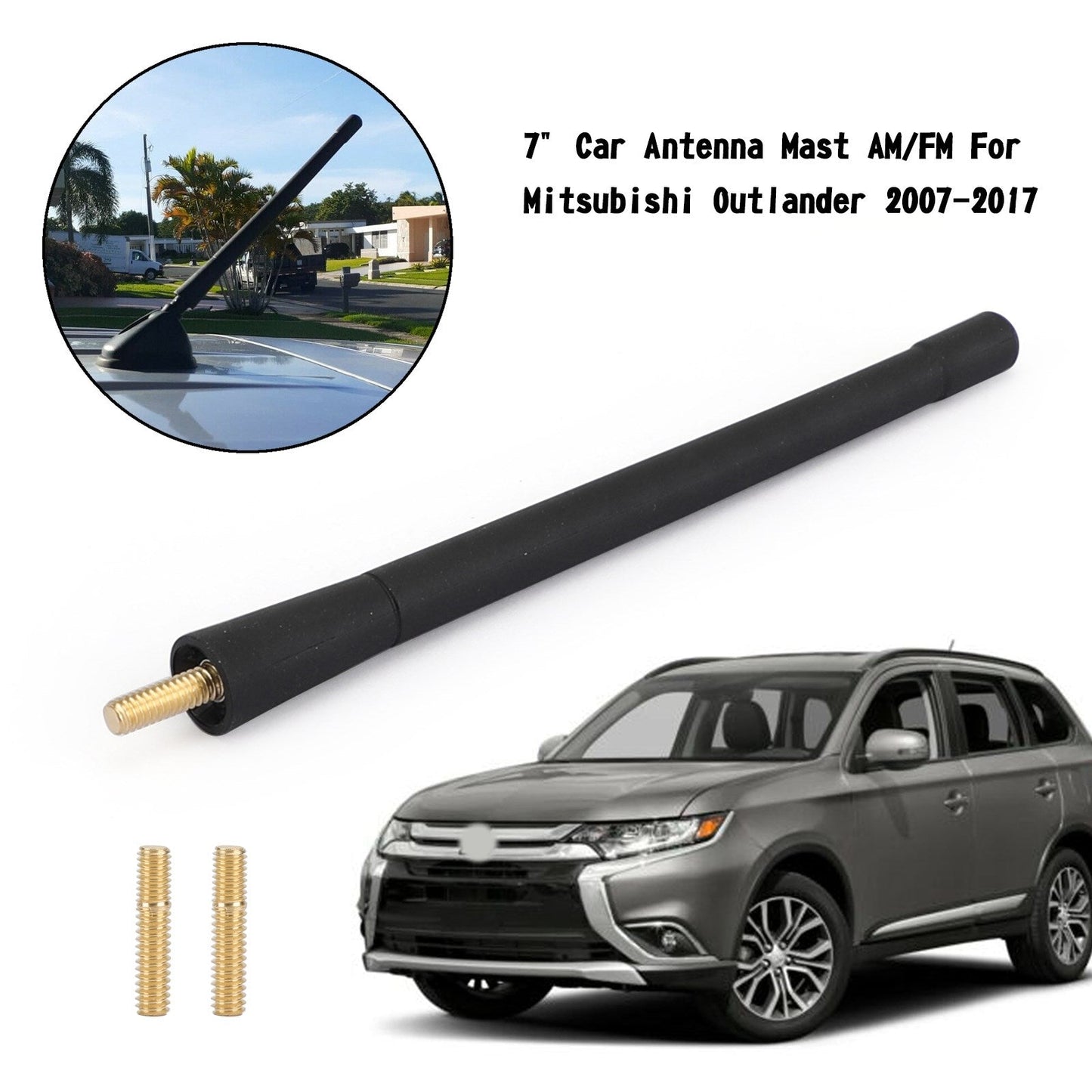 7" Car Antenna Mast AM/FM For Mitsubishi Outlander 2007-2017
