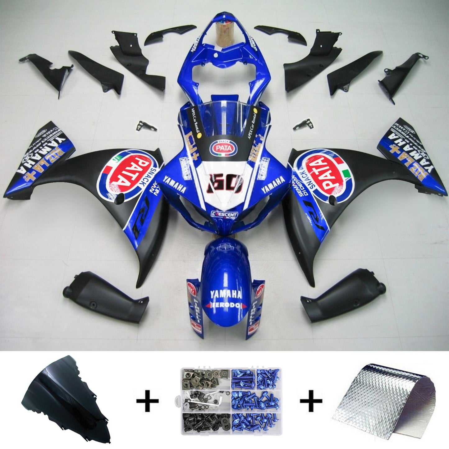 2012-2014 Yamaha YZF 1000 R1 Amotopart Injection Fairing Kit Bodywork Plastic ABS #135