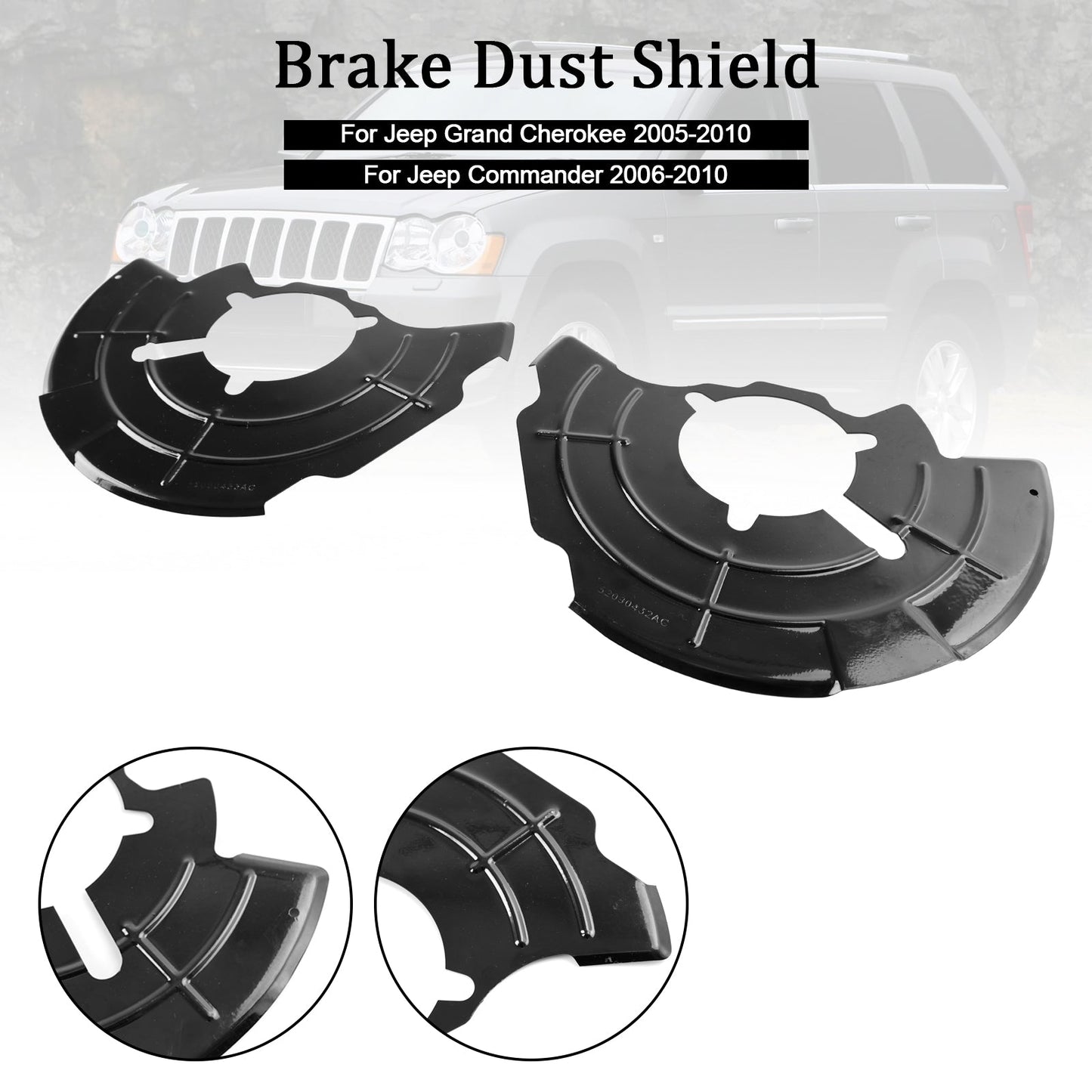 Right+Left Front Brake Dust Shield Fit Jeep Grand Cherokee Commander 2005-2010