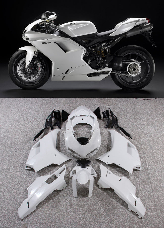 2007-2012 Fairings for Ducati 1098 1198 848 White 1198 Racing Generic