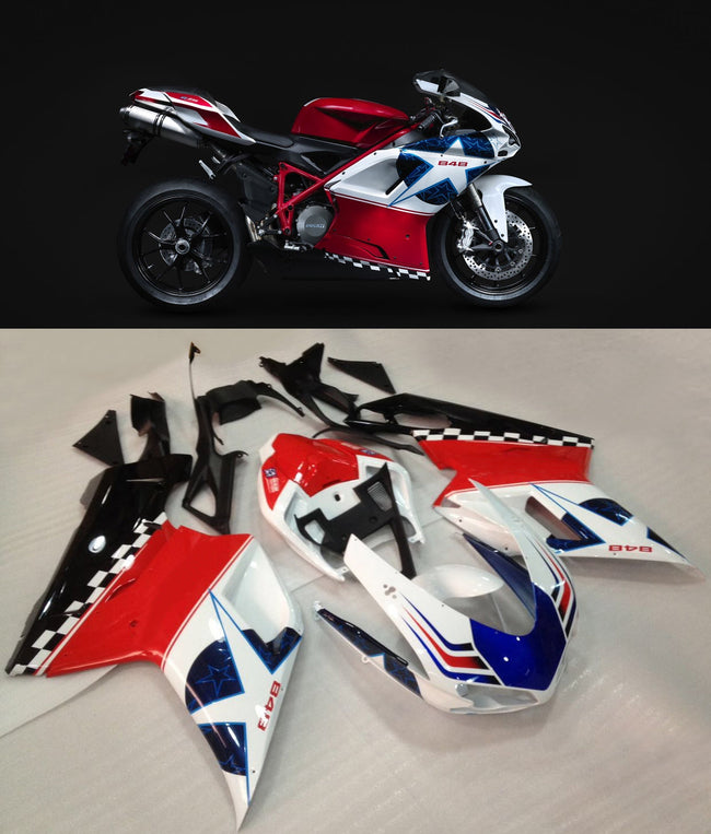 2007-2012 Ducati 1098 1198 848 Red White Blue Star Fairings Generic