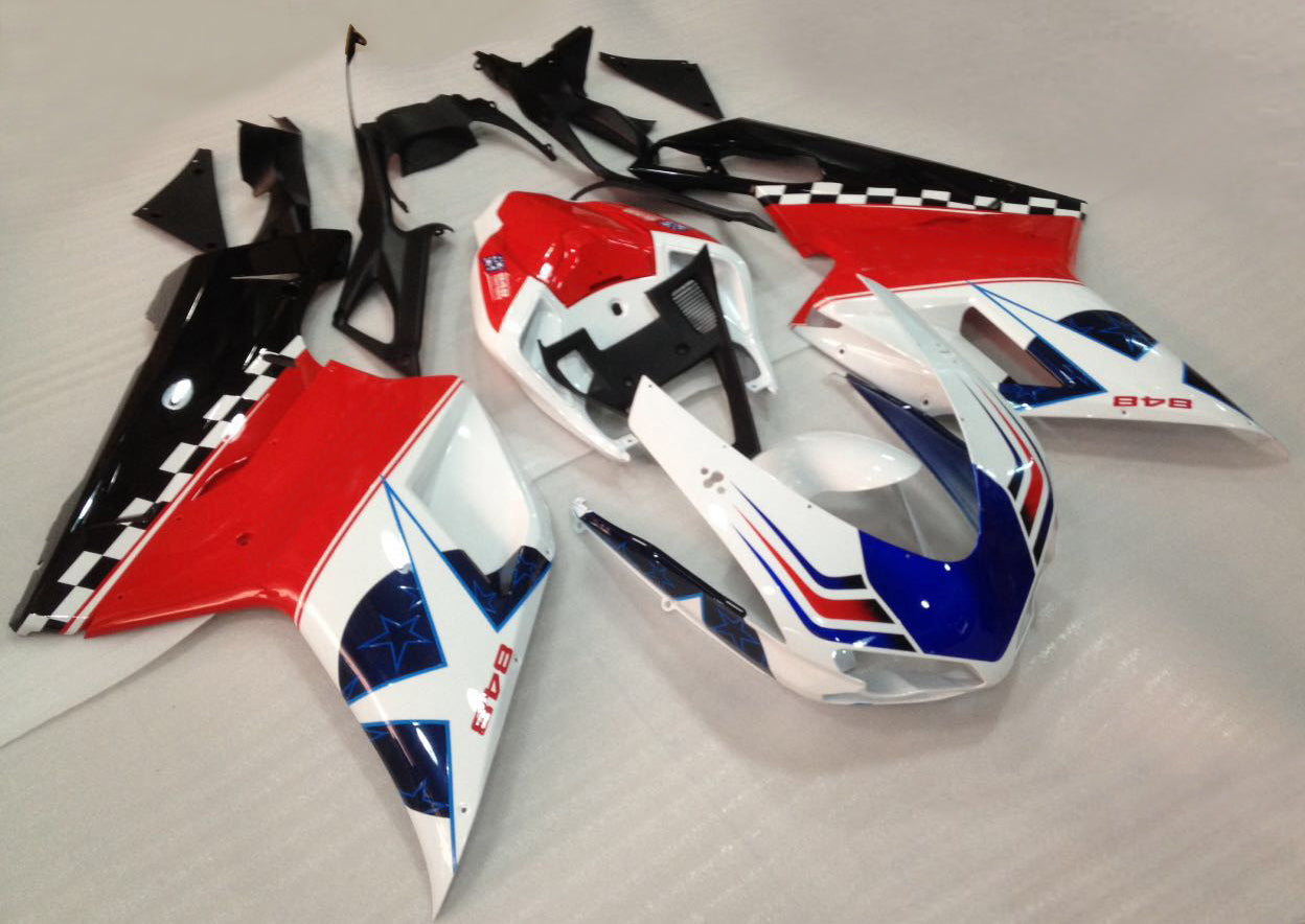 2007-2012 Fairings for Ducati 1098 1198 848 Red White Blue Star 848 Racing Generic