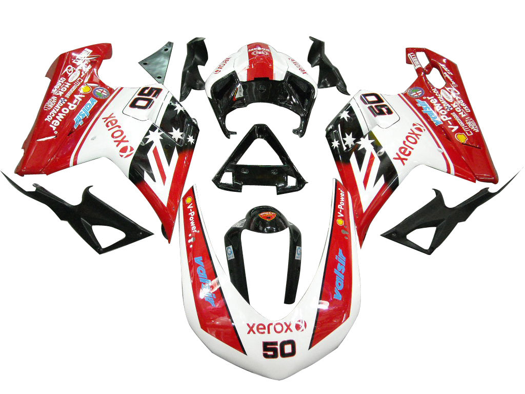 2007-2012 Fairings Ducati 1098 1198 848 Red & White Xerox No.50 Racing Generic