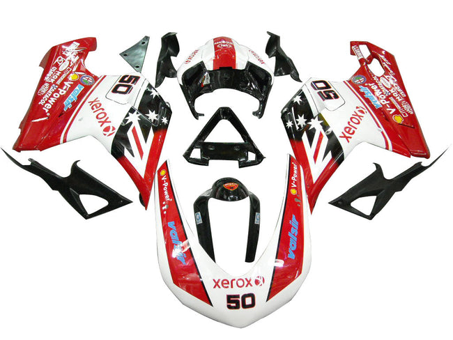 2007-2012 Ducati 1098 1198 848 Red & White Xerox No.50 Fairings Generic
