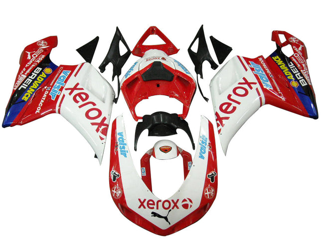 2007-2012 Fairings Ducati 1098 1198 848 White & Red Xerox Racing Generic