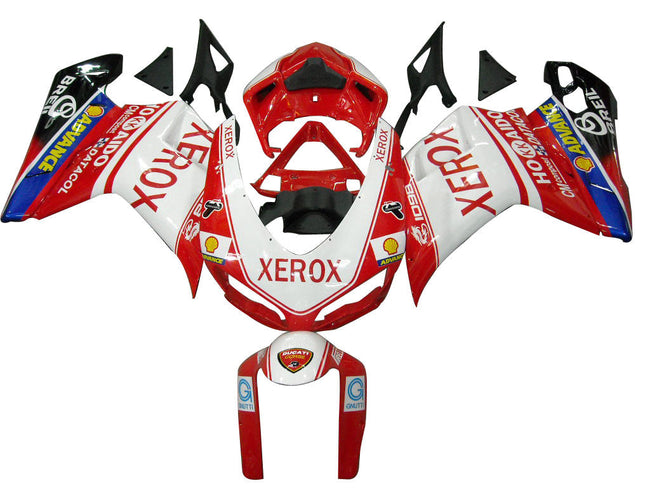 2007-2012 Ducati 1098 1198 848 Red & White Xerox Fairings Generic