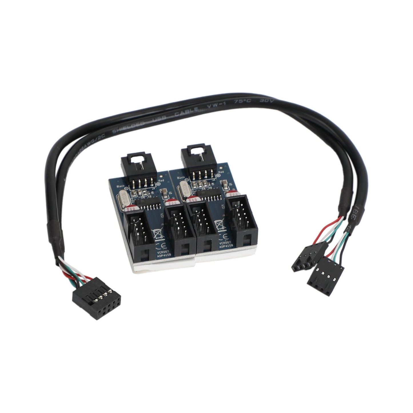 PC Case Internal 9-Pin USB 2.0 Male 1 To 4 Female Splitter PCB Chipset Extender
