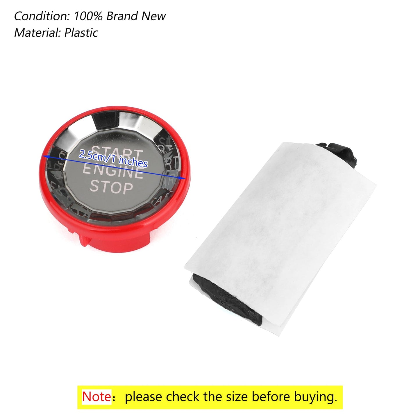 Engine Start Stop Push Button Knob Switch Decor Cover Fit For Jaguar XF XE F-Pace BLK