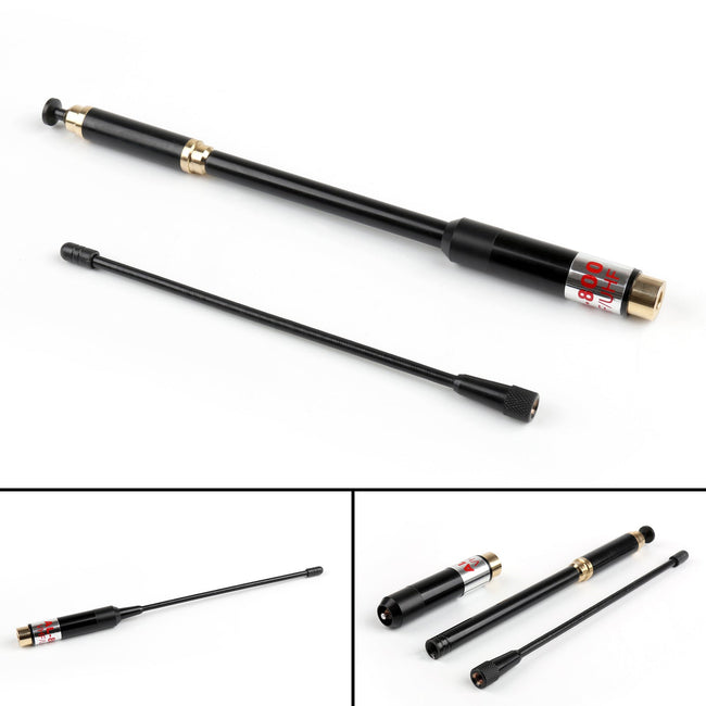 1Pcs AL-800 High Gain Dual Band Extendable Antenna SMA-Male For Icom Yaesu Radio