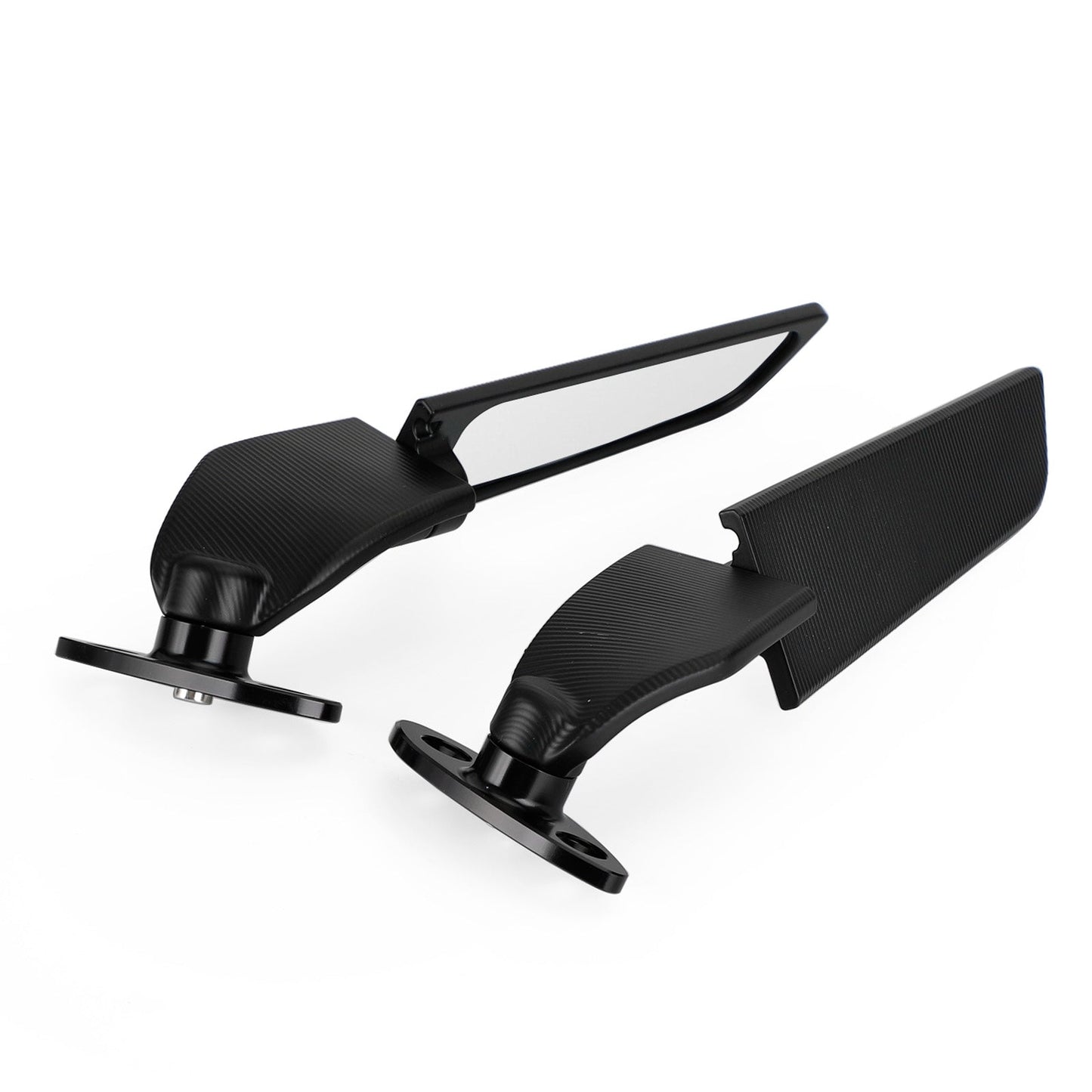 Adjustable Wing Fin Rearview Mirrors For Kawasaki Ninja 250 300 400 650 13-21