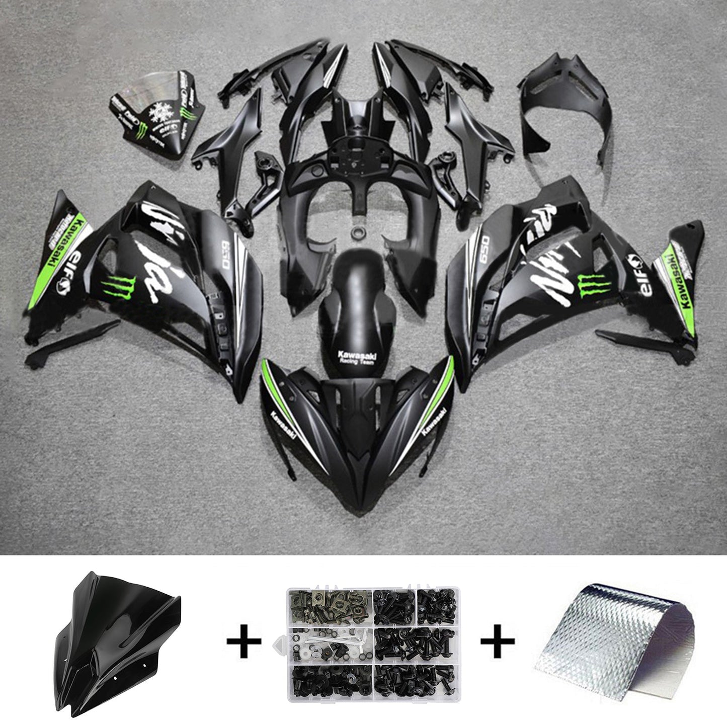 2017-2019 Kawasaki ER6F/Ninja650R Injection Fairing Kit Bodywork Plastic ABS#108