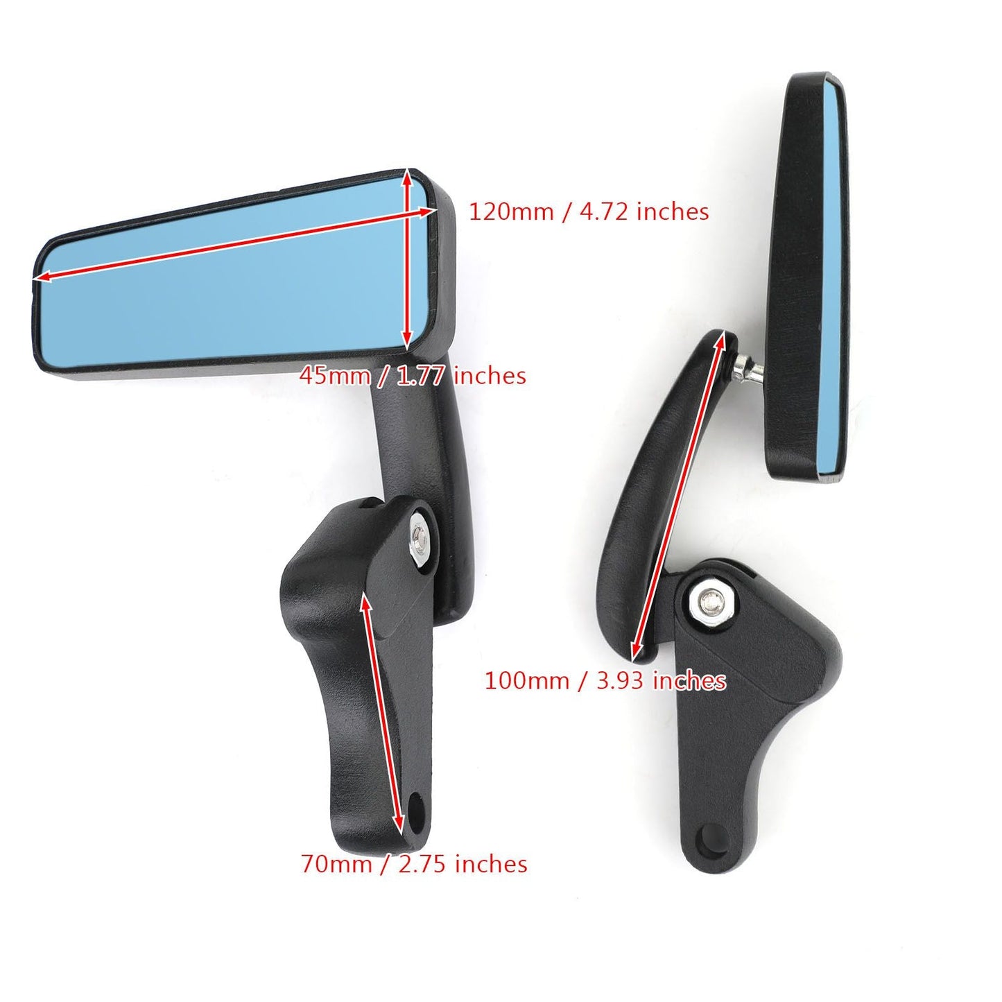 UNIVERSAL M8 M10 Pair Motorcycle Rearview Mirror for Custom Cruiser Chopper