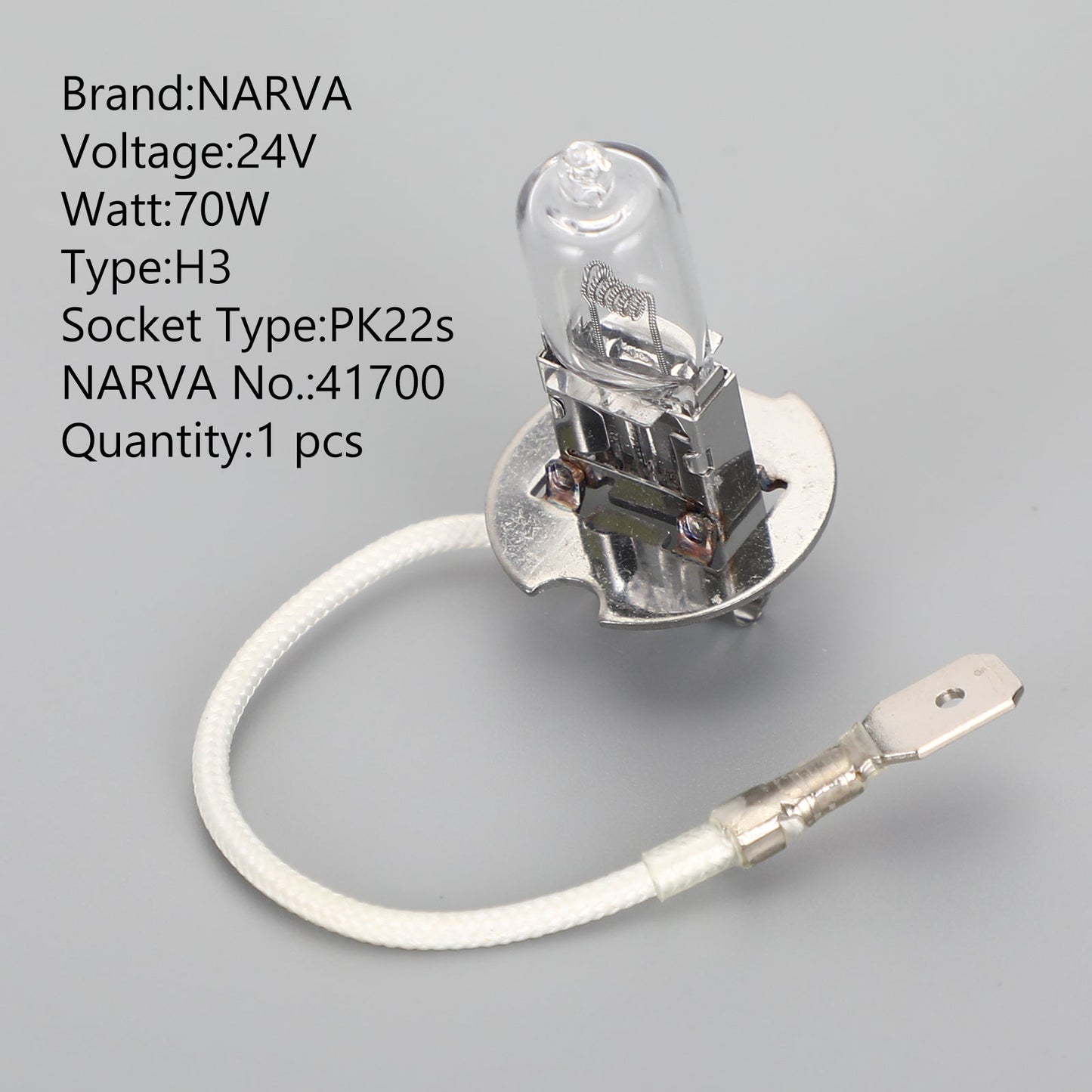 H3 For NARVA 41700 Halogen Car Headlight Lamp 24V70W PK22s