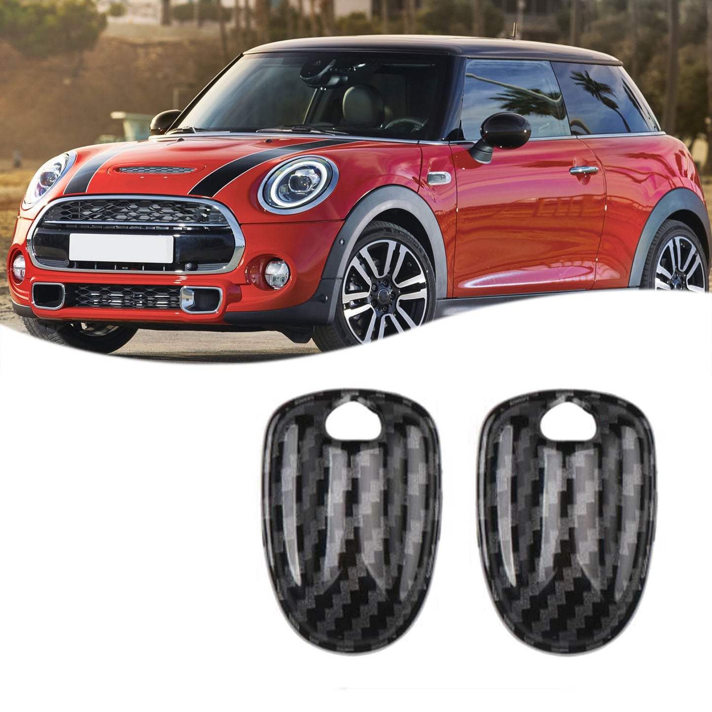 Wiper Water Spray Nozzle Cover for BMW MINI Cooper F54 F55 F56 F57 F60 Carbon