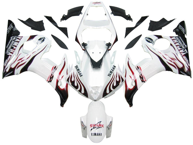 2005 Yamaha YZF 600 R6 Amotopart Injection Fairing Kit Bodywork Plastic ABS #12