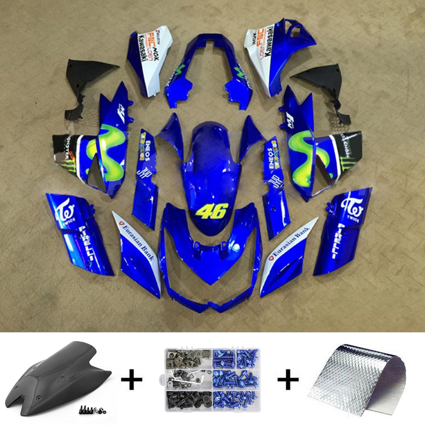 2010-2013 Kawasaki Z1000 Injection Fairing Kit Bodywork Plastic ABS#113