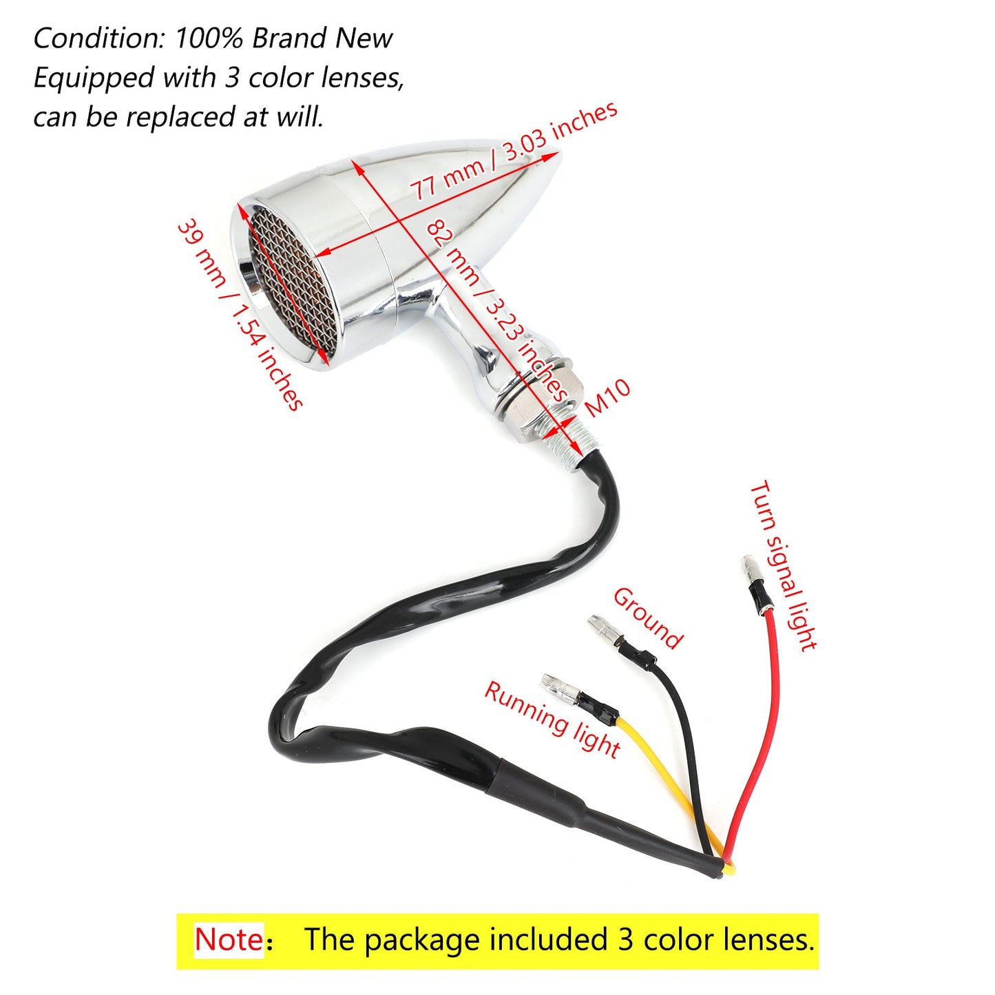 M10 Universal Motorcycle Turn Signal Light Indicators Blinker Lamp