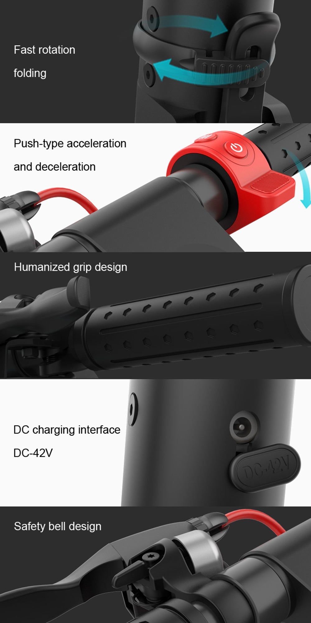 8.5" Folding Electric Scooter 350W 45KM Range For Adult City Commute