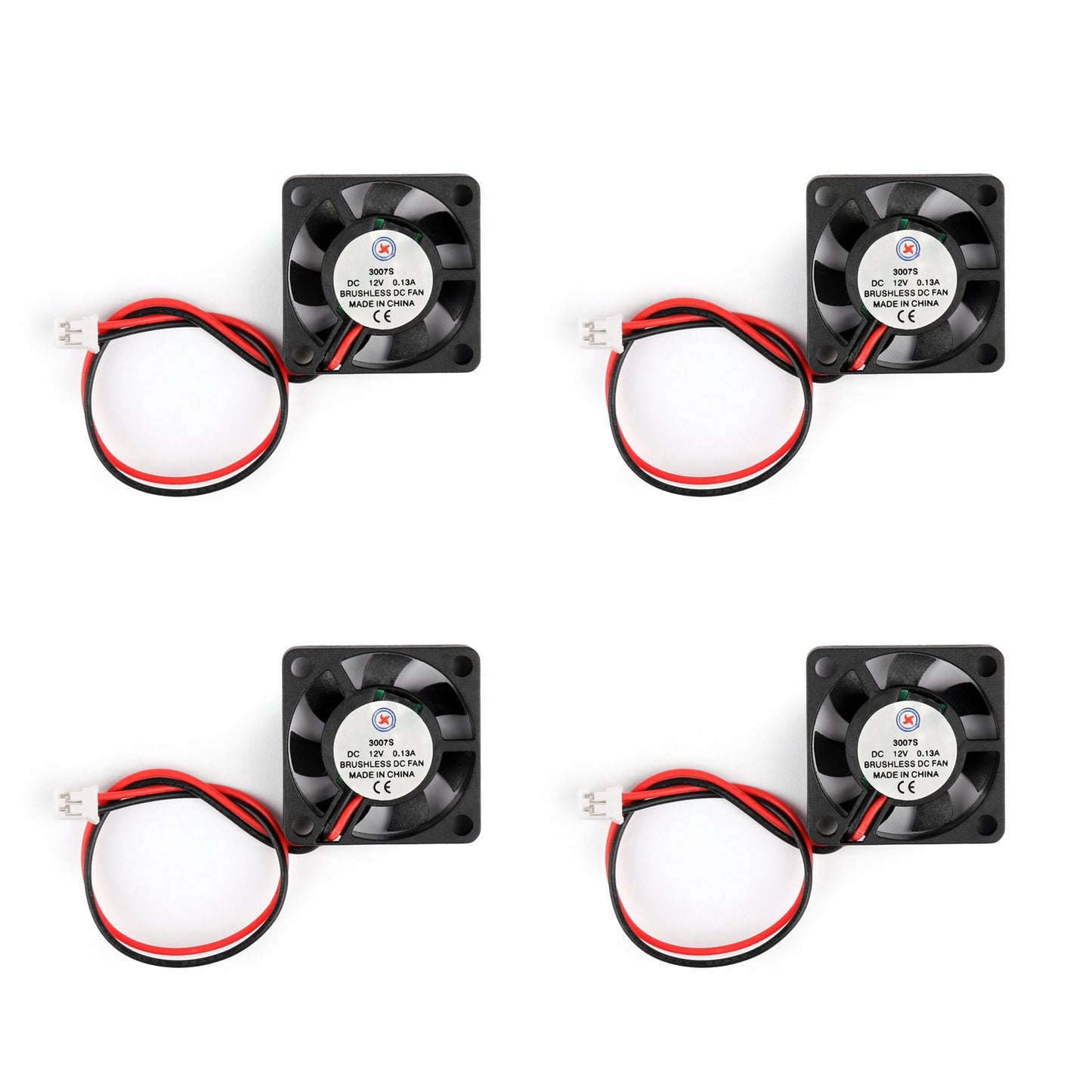 4Pcs DC BrushleS Cooling PC Computer Fan 12V 3007S 30x30x7mm 0.13A 2 Pin Wire
