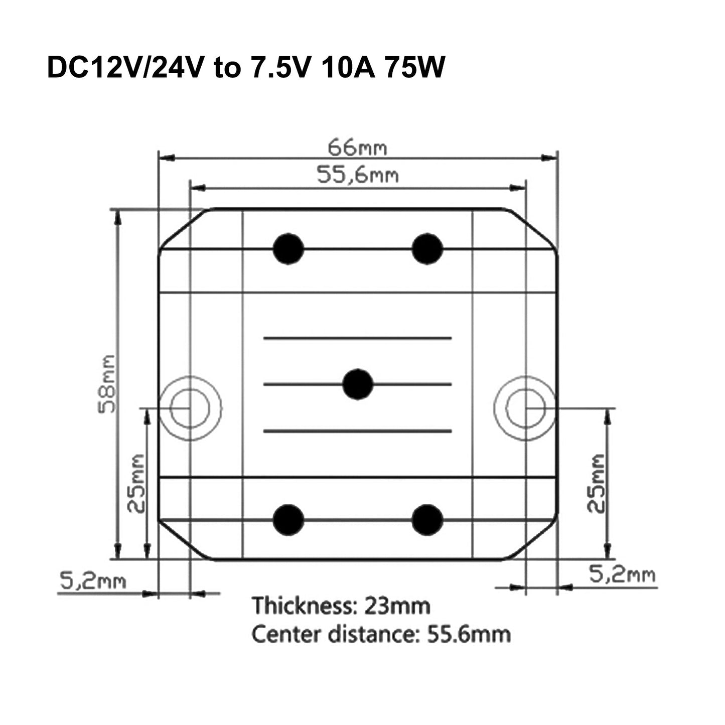Step Down DC/DC Buck Converter 12V/24V to 7.5V 10A Regulator Power Module