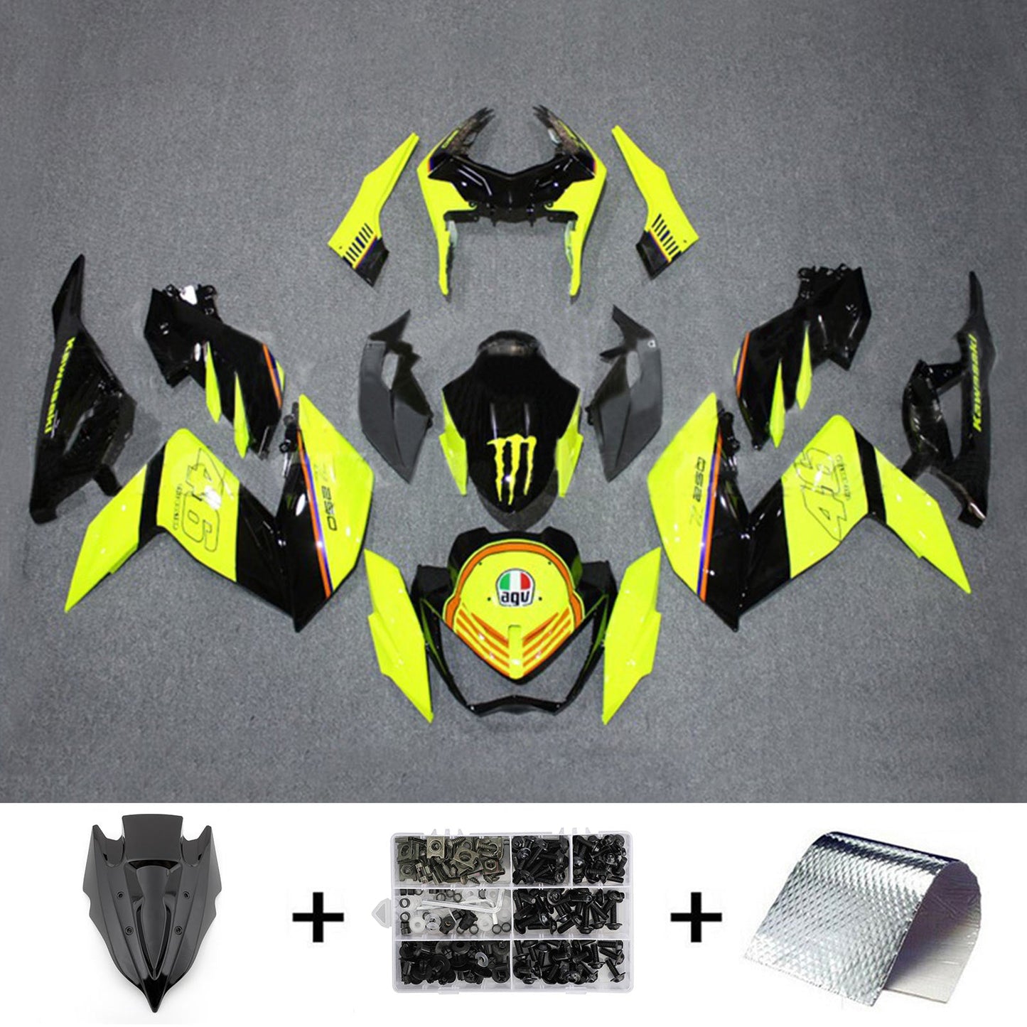 2015-2016 Kawasaki Z250 Z300 Injection Fairing Kit Bodywork Plastic ABS#109