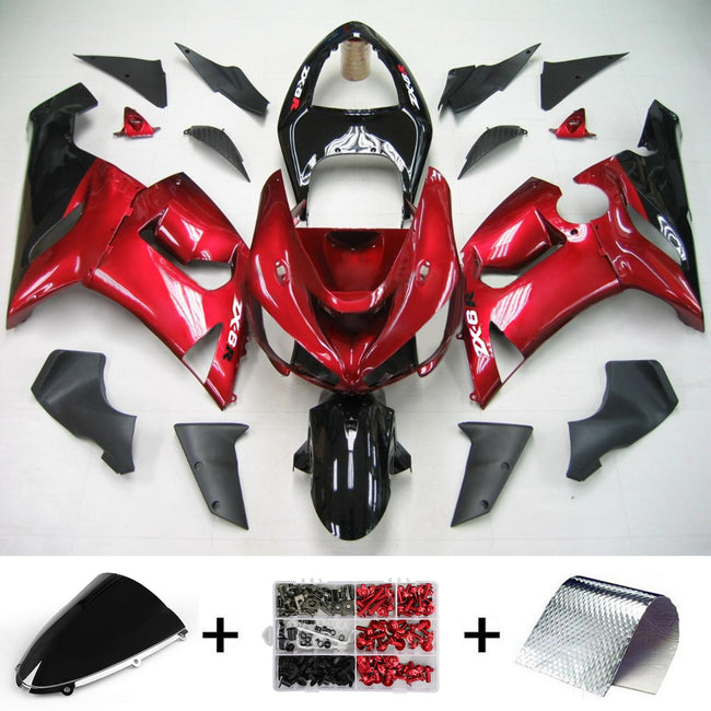 2005-2006 Kawasaki ZX6R 636 Amotopart Injection Fairing Kit Bodywork Plastic ABS #113