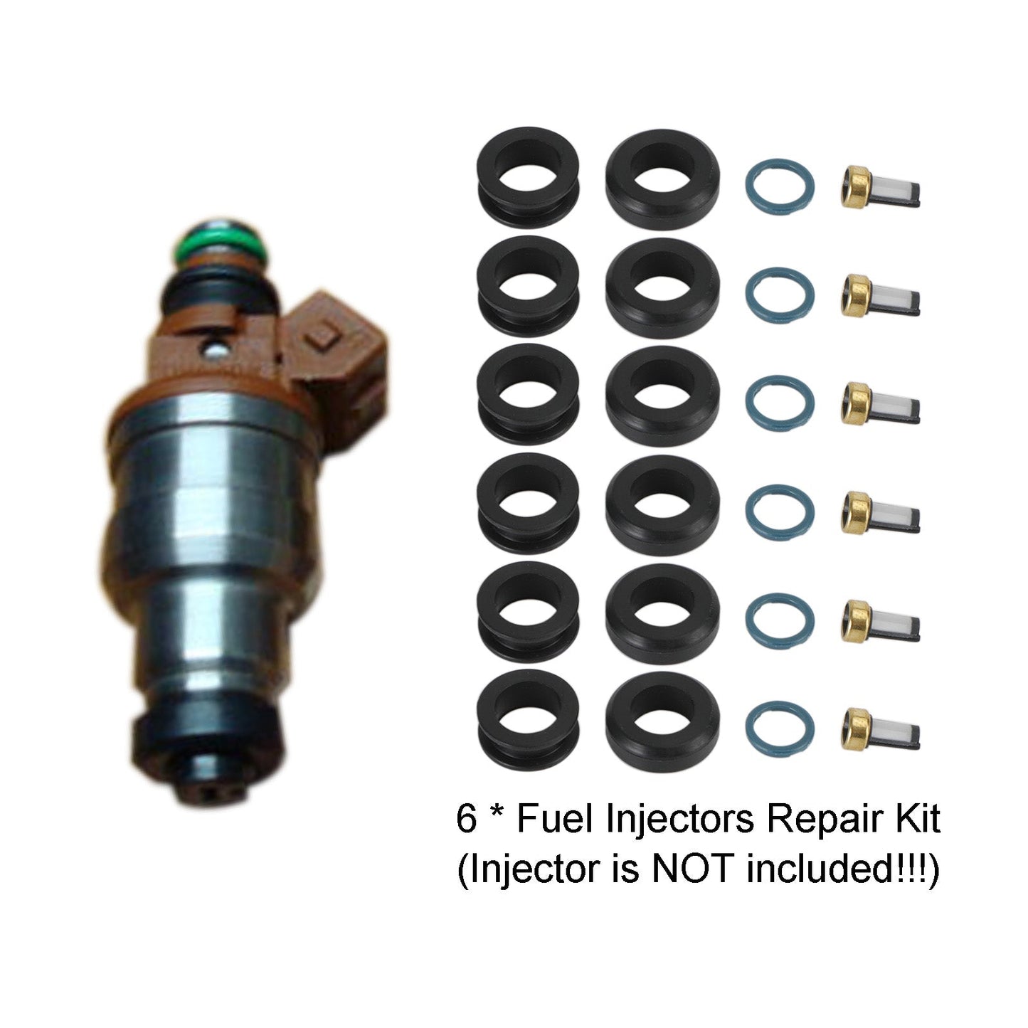 6PCS Fuel Injectors Seal O-Ring Kit MD164888 fit Mitsubishi 3000GT INP-014