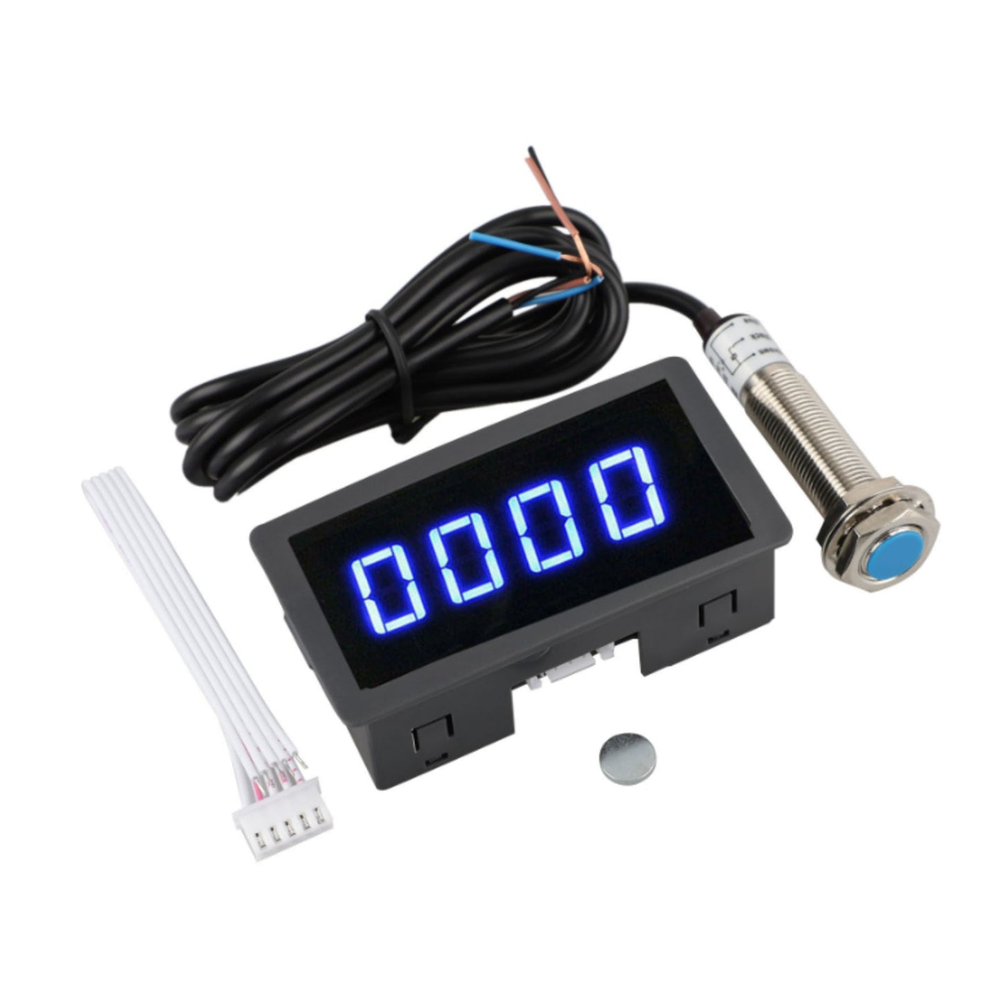4 Digital LED Tachometer RPM Speed Meter With Hall Proximity Switch Sensor NPN