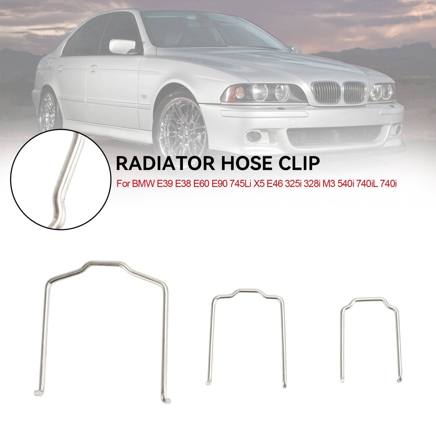 Radiator Hose Clip Fit BMW E39 E38 E60 E90 745Li X5 E46 325I 328I M3 540I 740Il