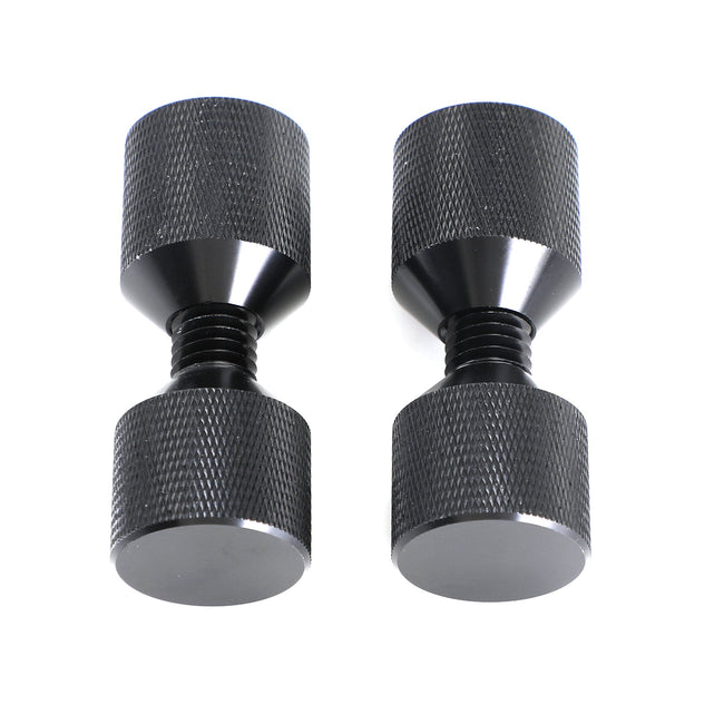 1-1/8" Two Hole Pins Small Aluminum Knurled With Removable Threads