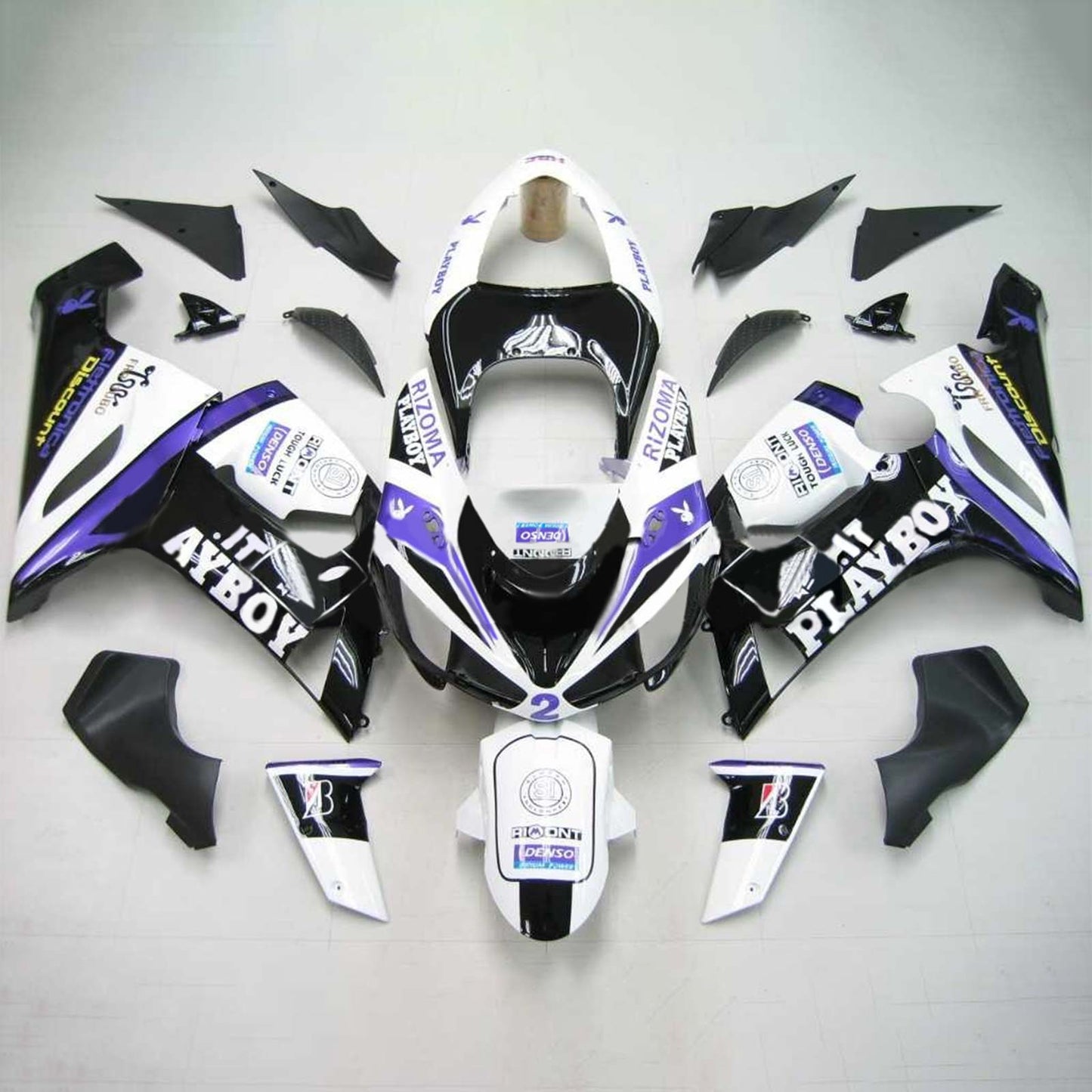 2005-2006 Kawasaki ZX6R 636 Amotopart Injection Fairing Kit Bodywork Plastic ABS #142