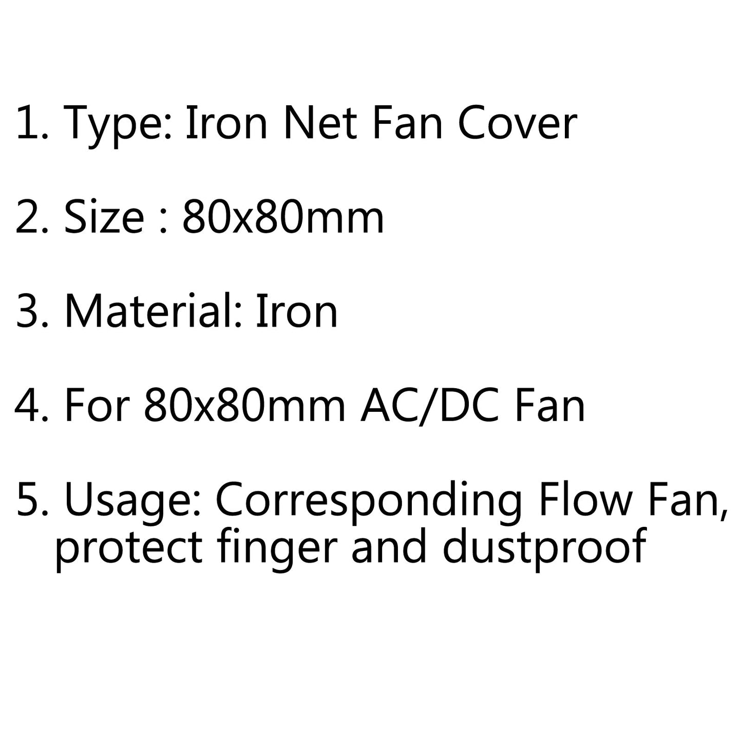8Pcs 80mm Iron Net Fan Cover CPU Fan Grill Computer Cooling Fan 80x80mm AC/DC