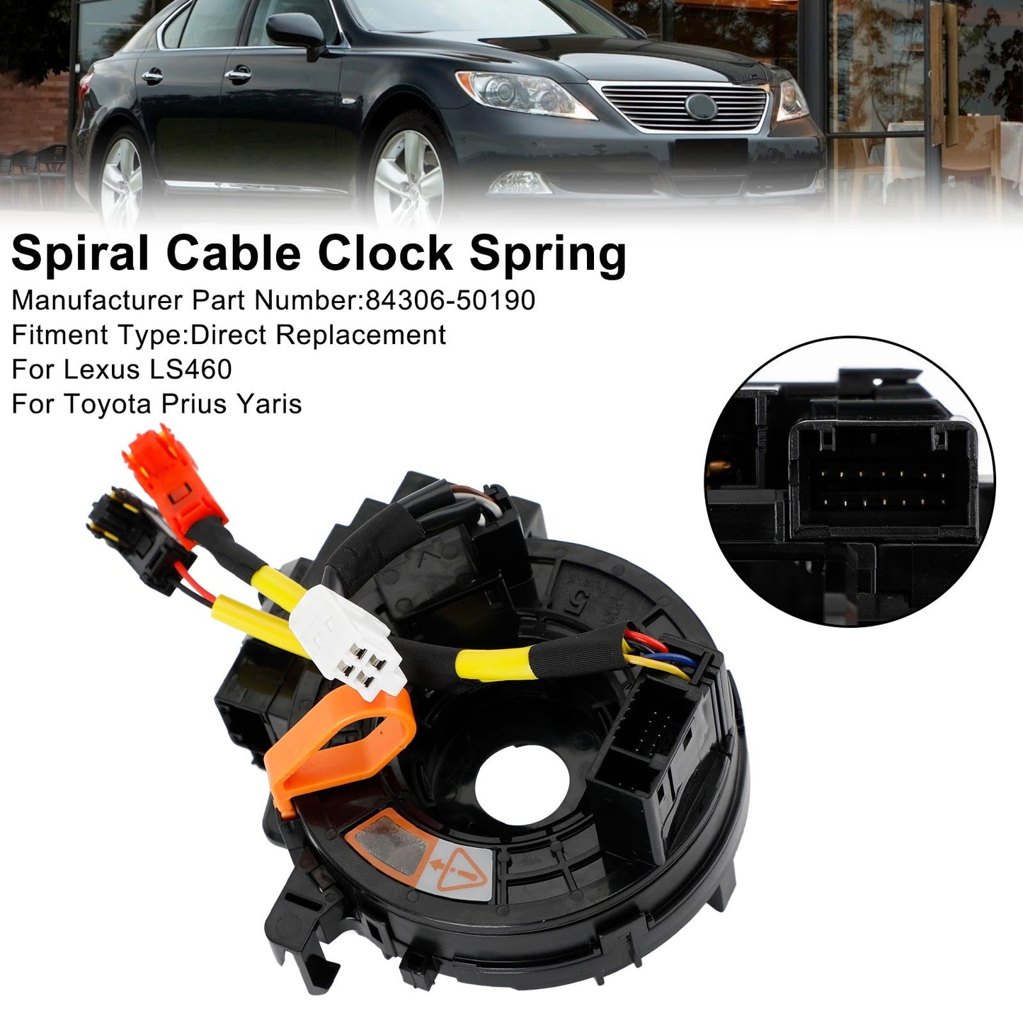 Spiral Cable Clock Spring 84306-50190 For Toyota Camry Highlander Prius Yaris