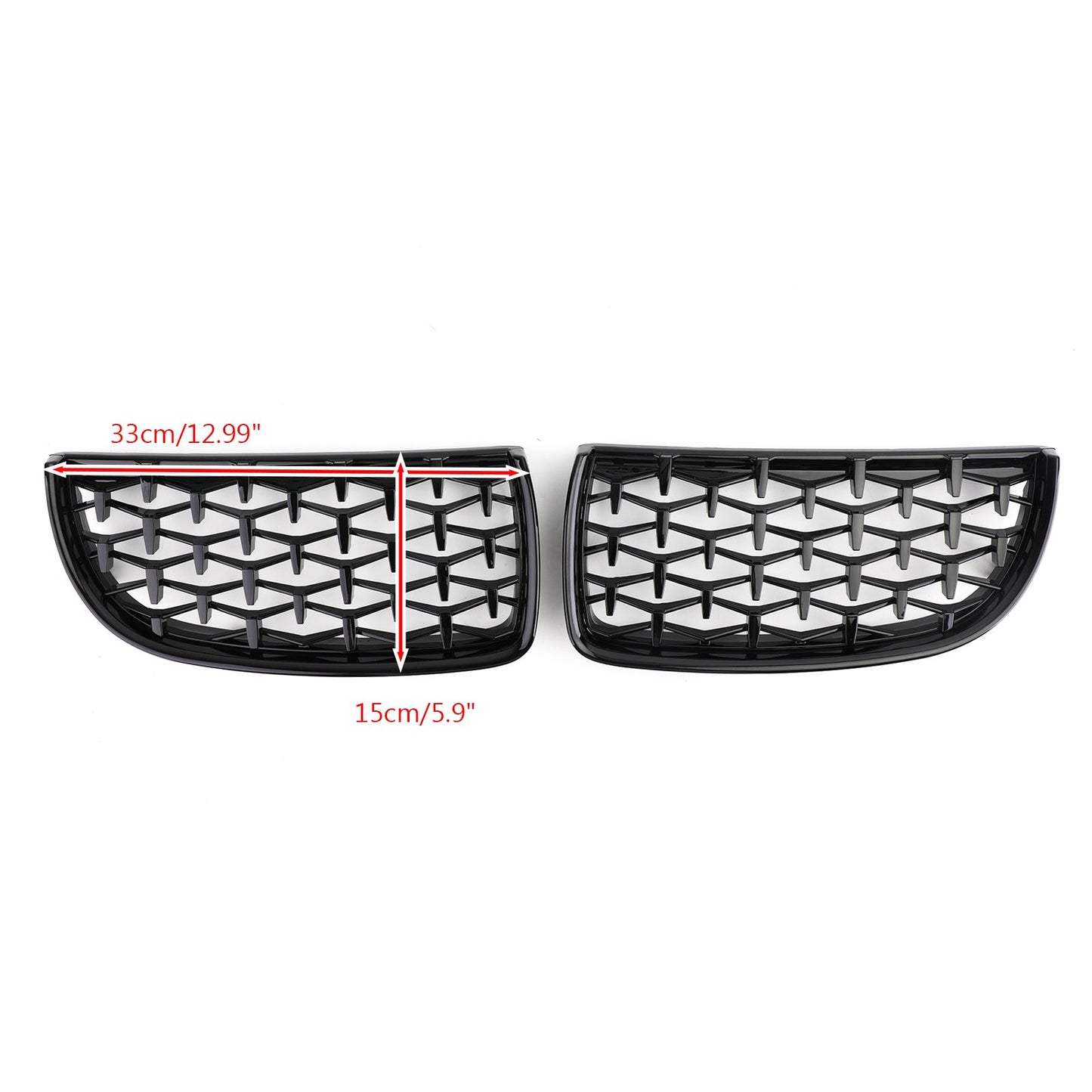 Meteor Black Kidney Grill Mesh Grille Fit BMW E90 3 Series Sedan 2005-2008