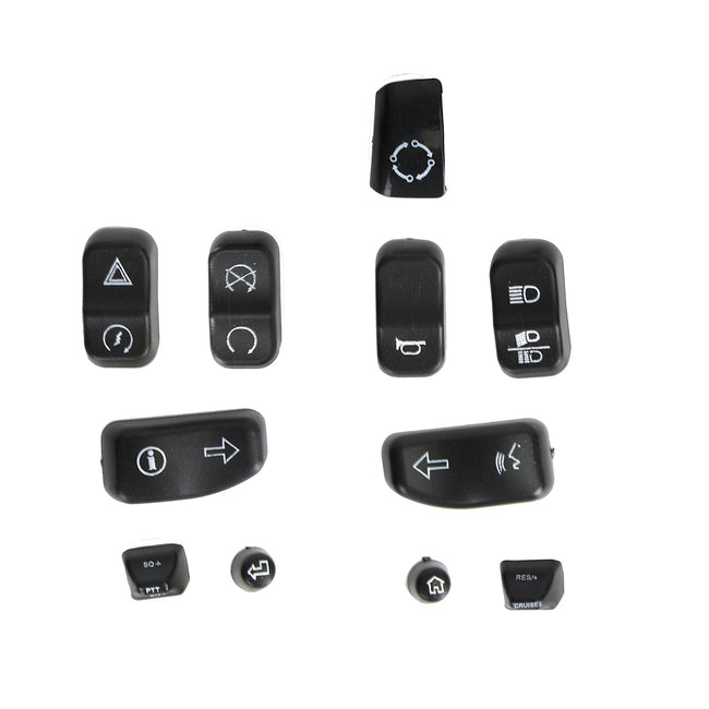 11 Pieces Control Switch Cap Buttons Fits For Glide Road King Models 14-19