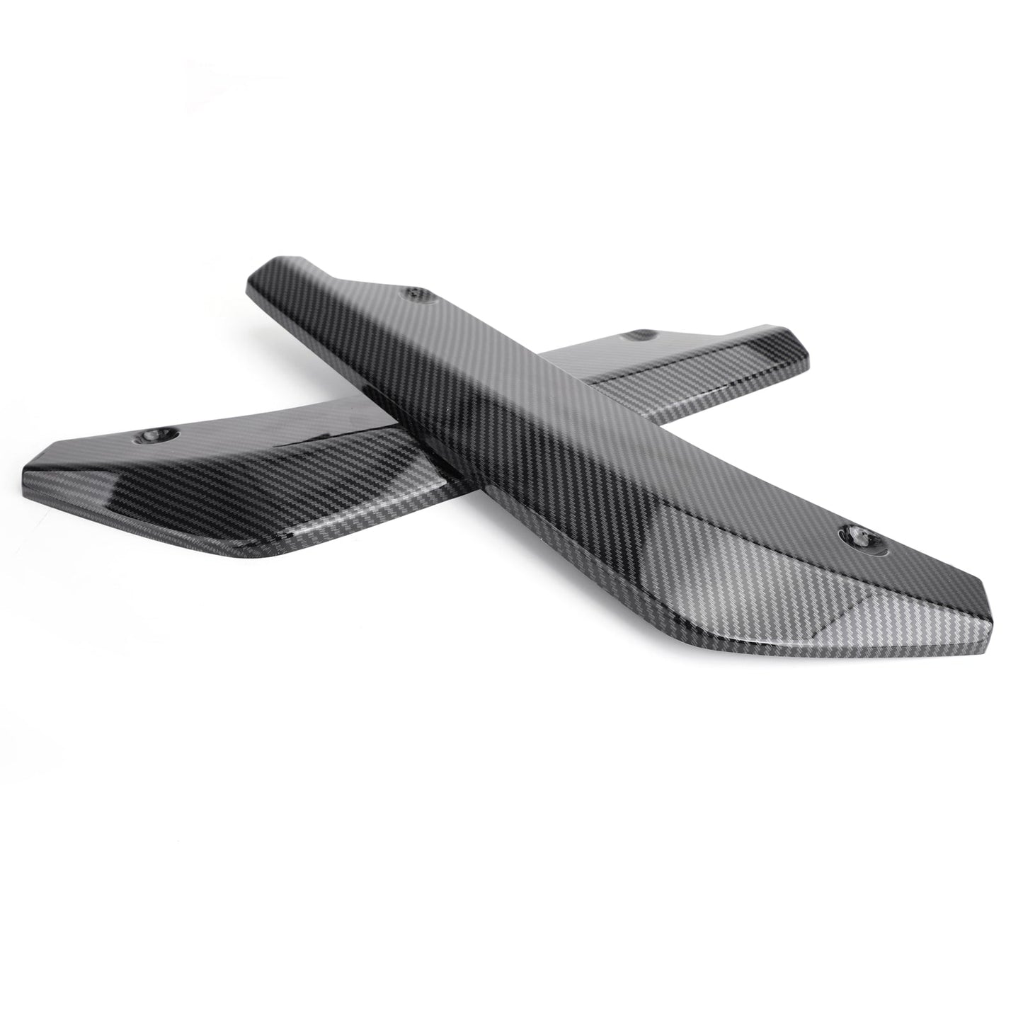 2X Car Rear Bumper Lip Diffuser Splitter Canard Protector Top Carbon Fiber Look