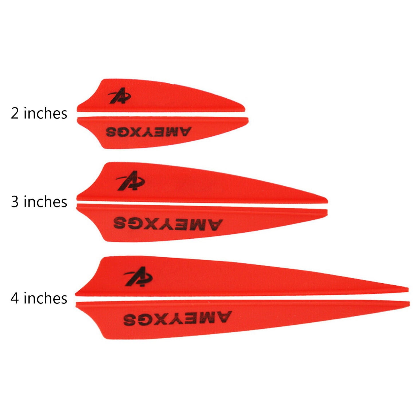 50pcs 2" 3" 4" Archery Plastic Vanes Arrow Feathers Rubber Fletches Fletching