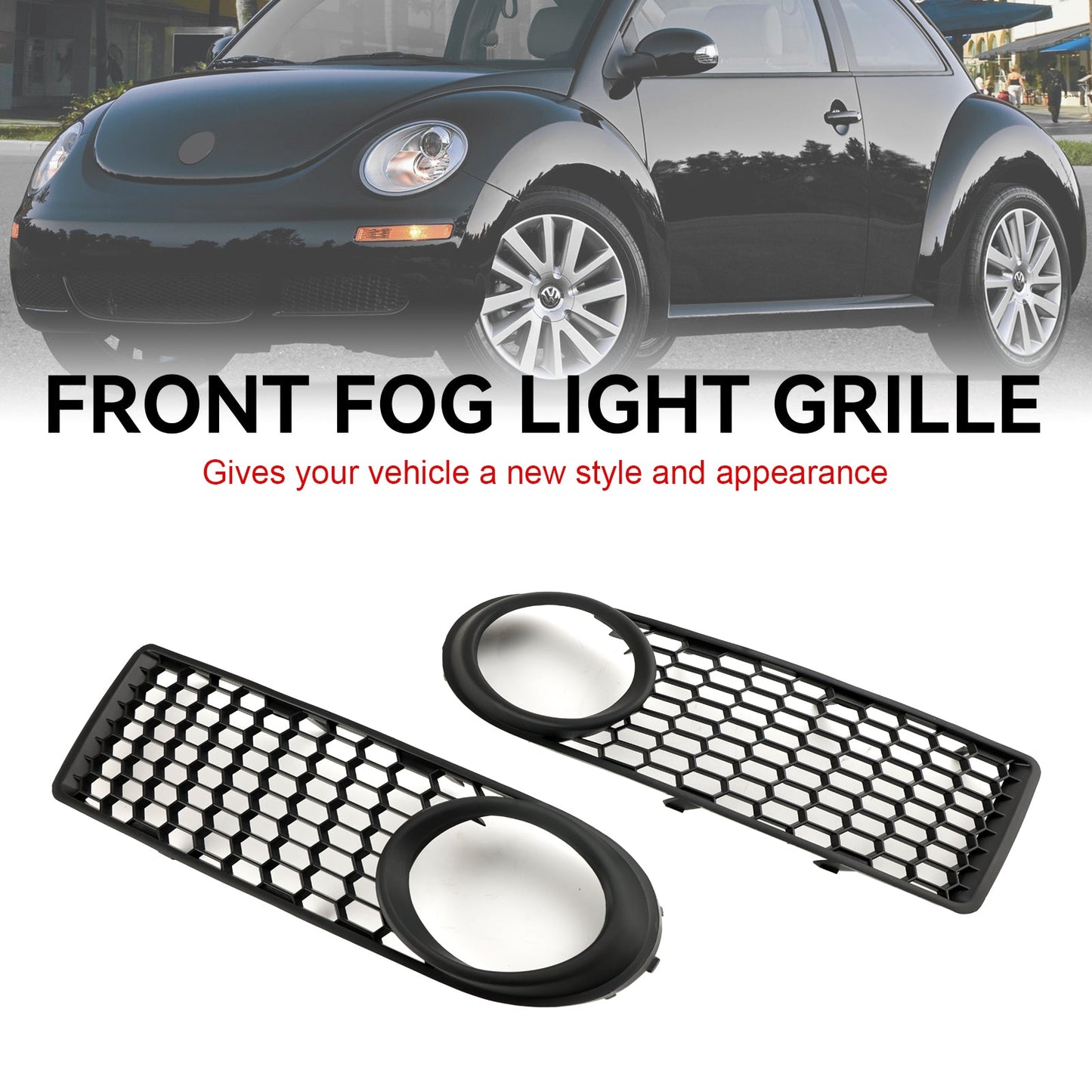 Volkswagen Beetle & Beetle Convertible Front Bumper Fog Light Grille