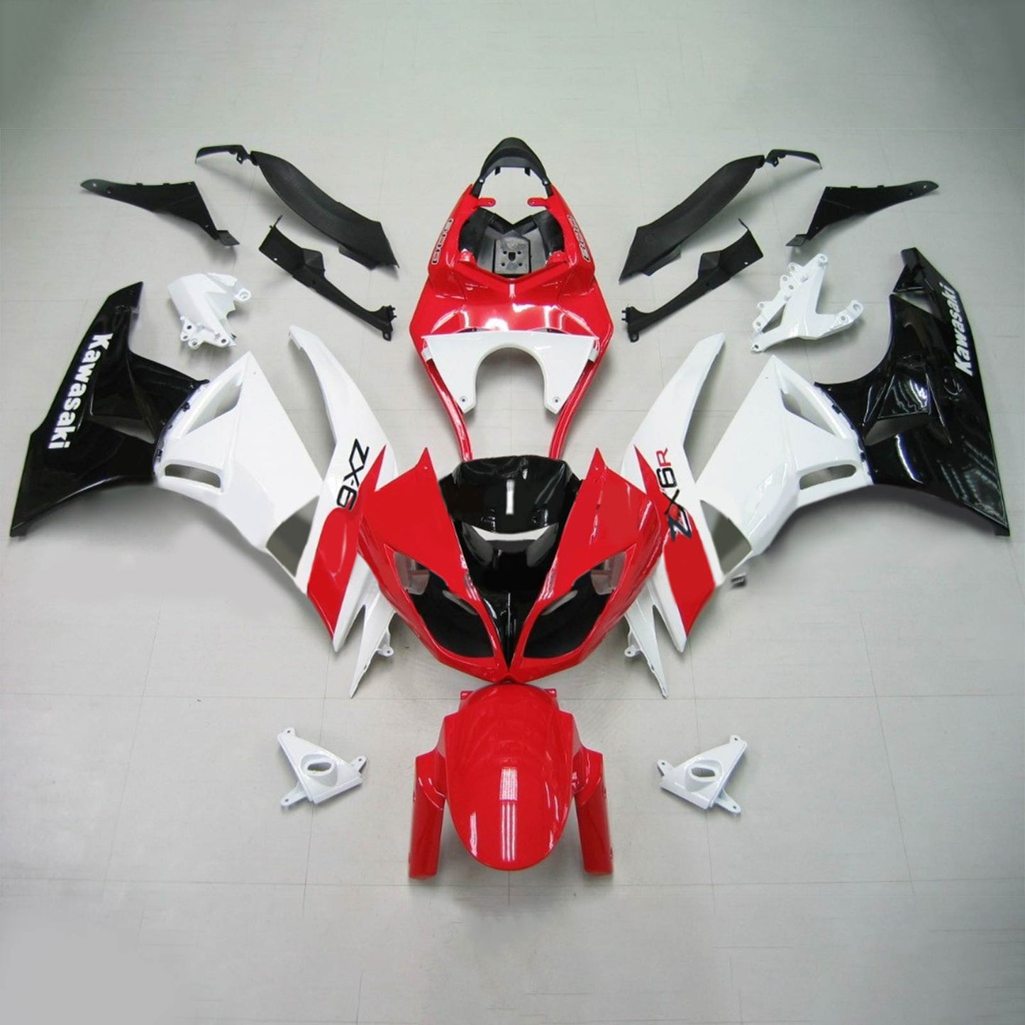 2009-2012 Kawasaki ZX6R 636 Amotopart Injection Fairing Kit Bodywork Plastic ABS #113