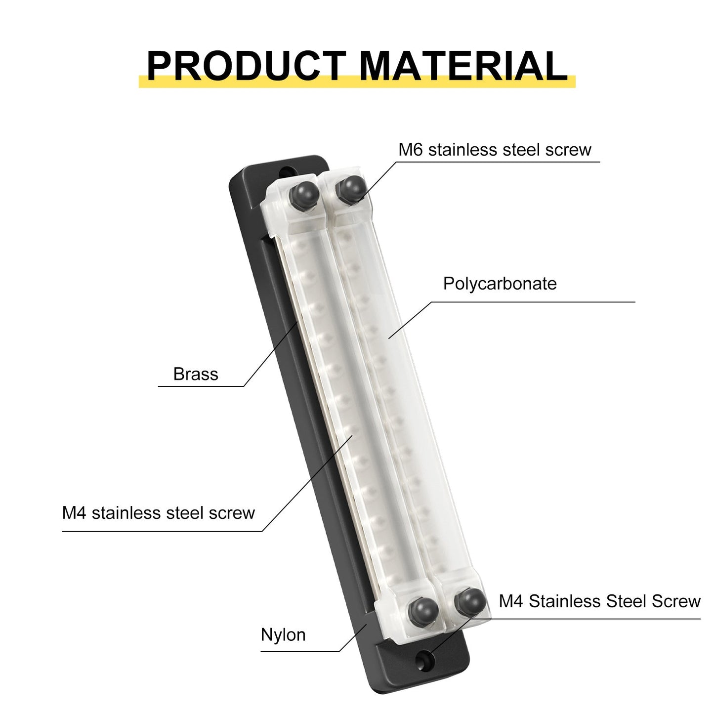 2/4/6/12 Way Dual-row Car Bus Bar Block Distribution Terminal For Auto Marine